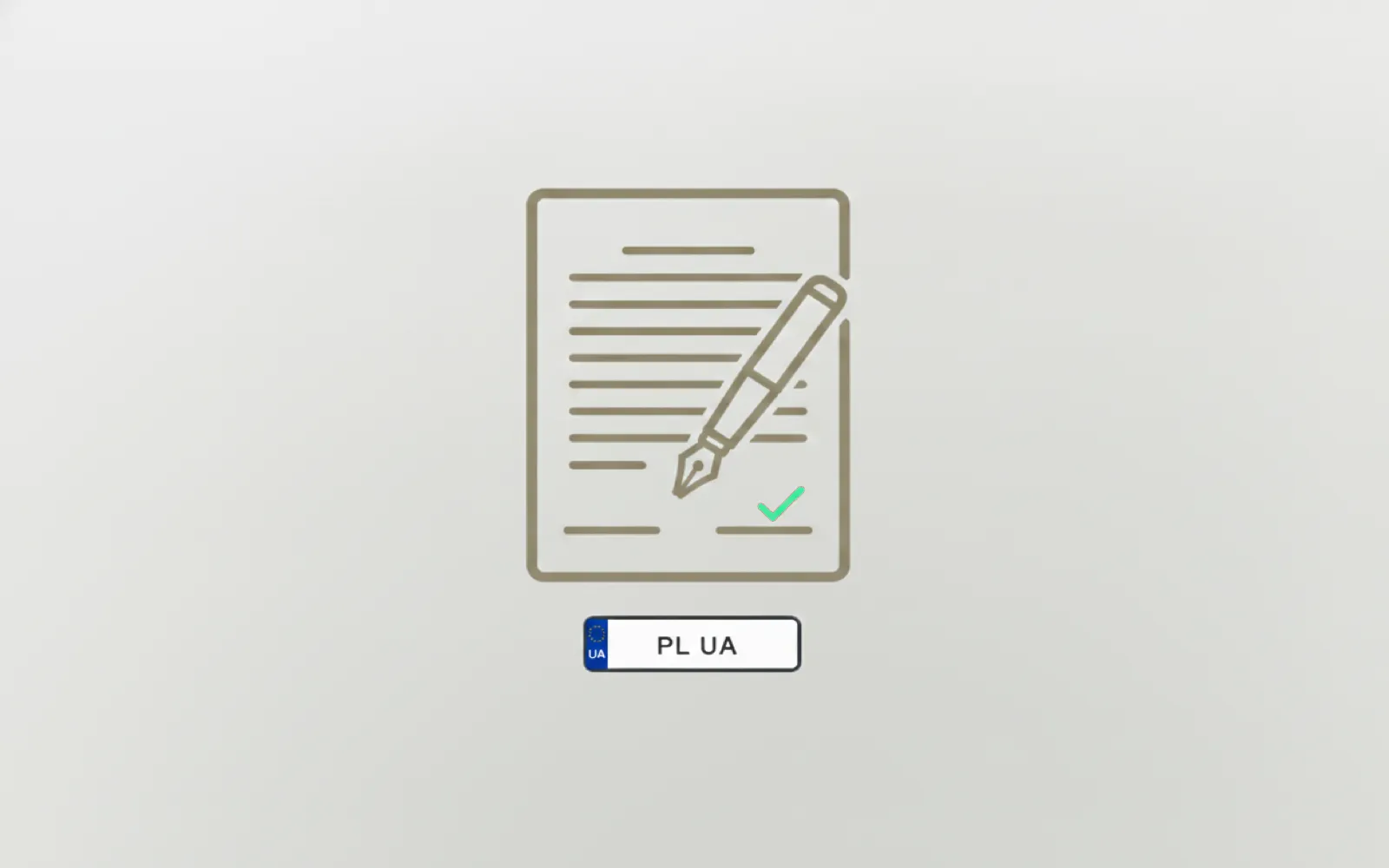 Ilustracja: umowa z piórem i liniami podpisów, wersja PL-UA